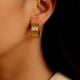 18K Gold Plated Minimal Half Round Hoop Earrings